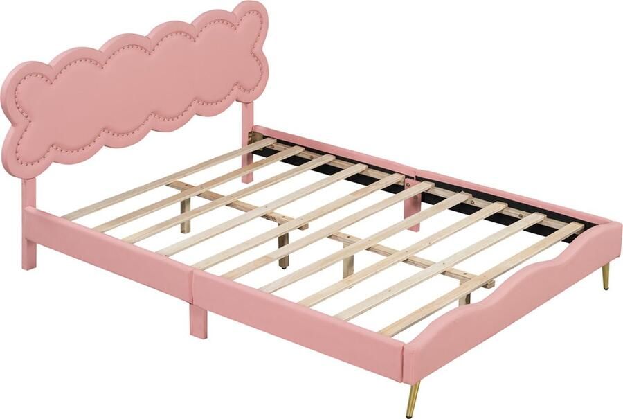 Gotagee Het gestoffeerde bed tweepersoonsbed 140x200 cm minimalistisch ontwerp jeugdbed kinderbed
