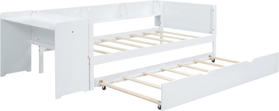 Gotagee Het kinderbed modern laagbed 90x200cm eenpersoonsbed met uittrekbed bureau