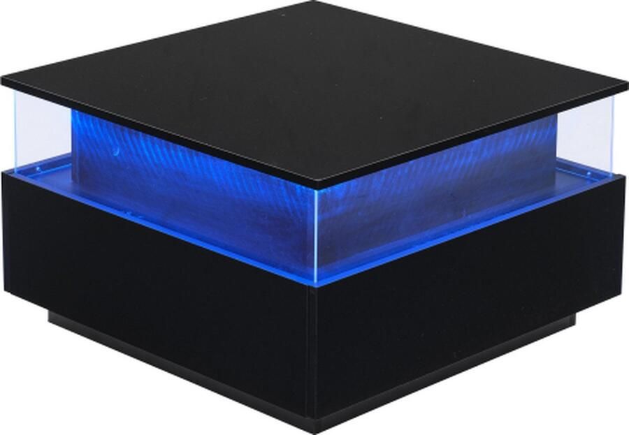 Gotagee Hoogglans LED Salontafel met 2 Lade en Transparant Presentatiegebied
