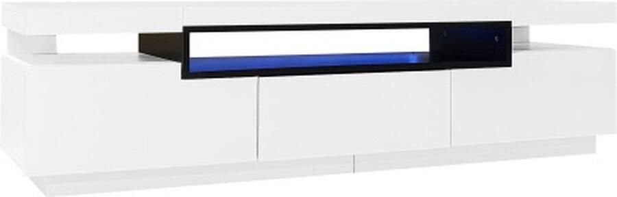 Gotagee Hoogglans TV-meubel TV Stand met 16 kleuren LED-verlichting Wit