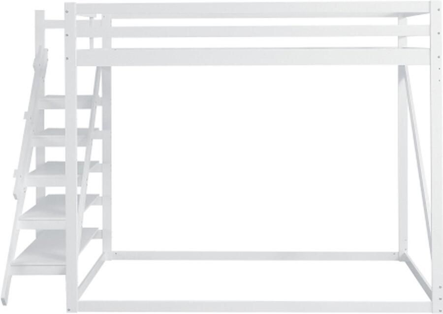 Gotagee Hoogslaper 140x200cm kinderbed (zonder matras) Wit Stapelbed Jeugdbed