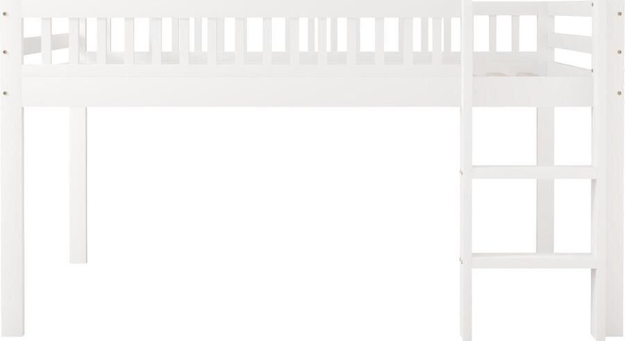 Gotagee Hoogslaper Houtenbed Kinderbed met Ladder Eenpersoonsbed Laagbed 90x200cm