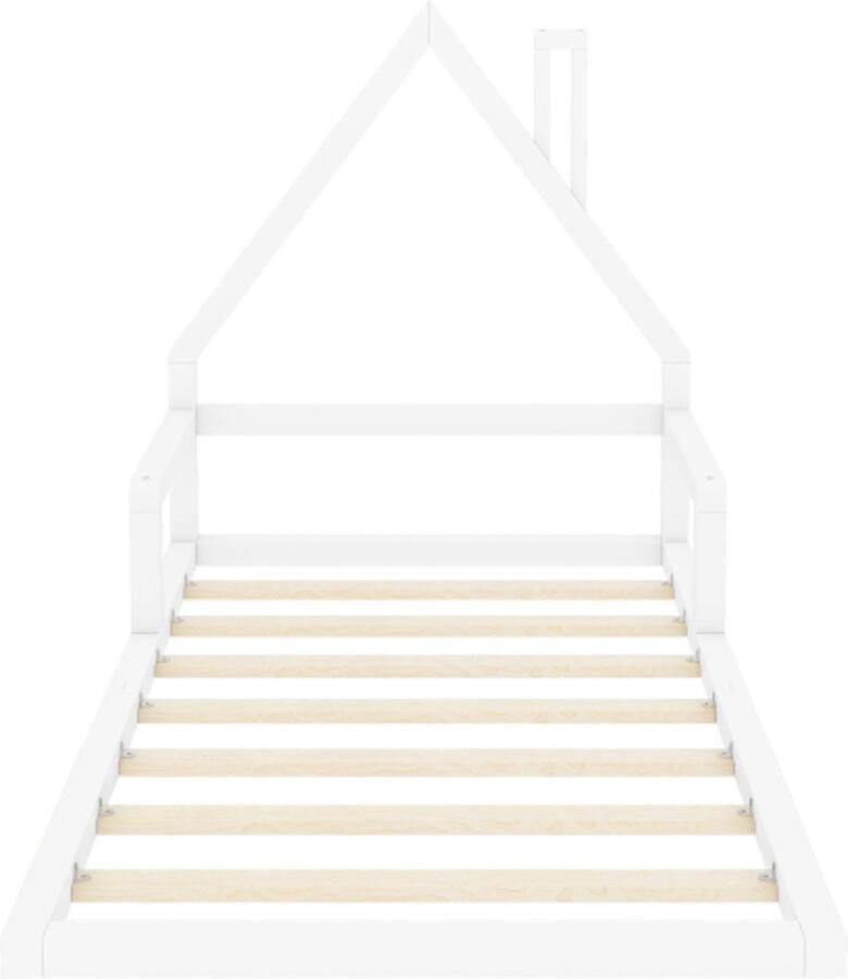 Gotagee houten bed 90x200cm voor Kinderen kinderbed vlak bed huisvorm grenen eenvoudige vorm wit