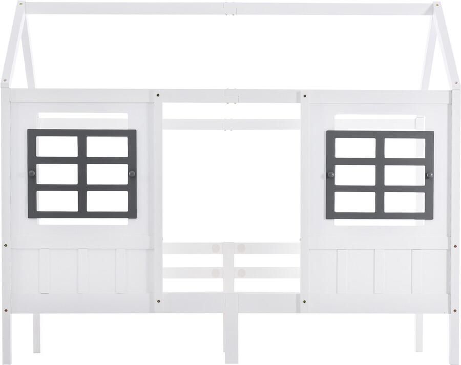 Gotagee Huisbed Bed voor kinderen Veilig kinderbed eenpersoonsbed bed inclusief uitvalhekje Vlak bed zonder matras 200x90 cm