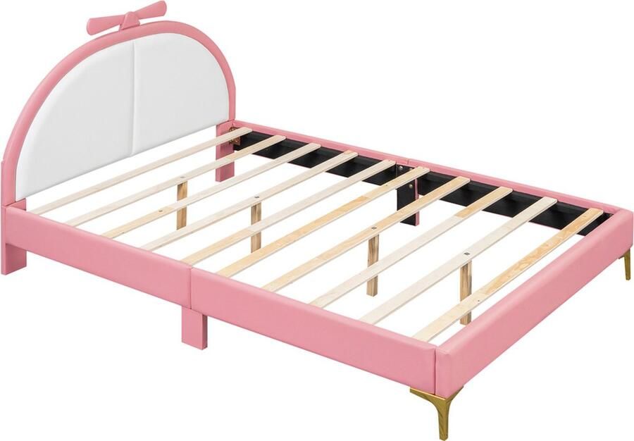 Gotagee Jeugdbed eenpersoonsbed laag bed slaapkamerbed stijlvol en eenvoudig roze