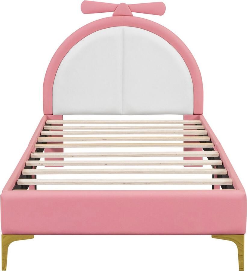 Gotagee Jeugdbed eenpersoonsbed laag bed slaapkamerbed stijlvol en eenvoudig roze