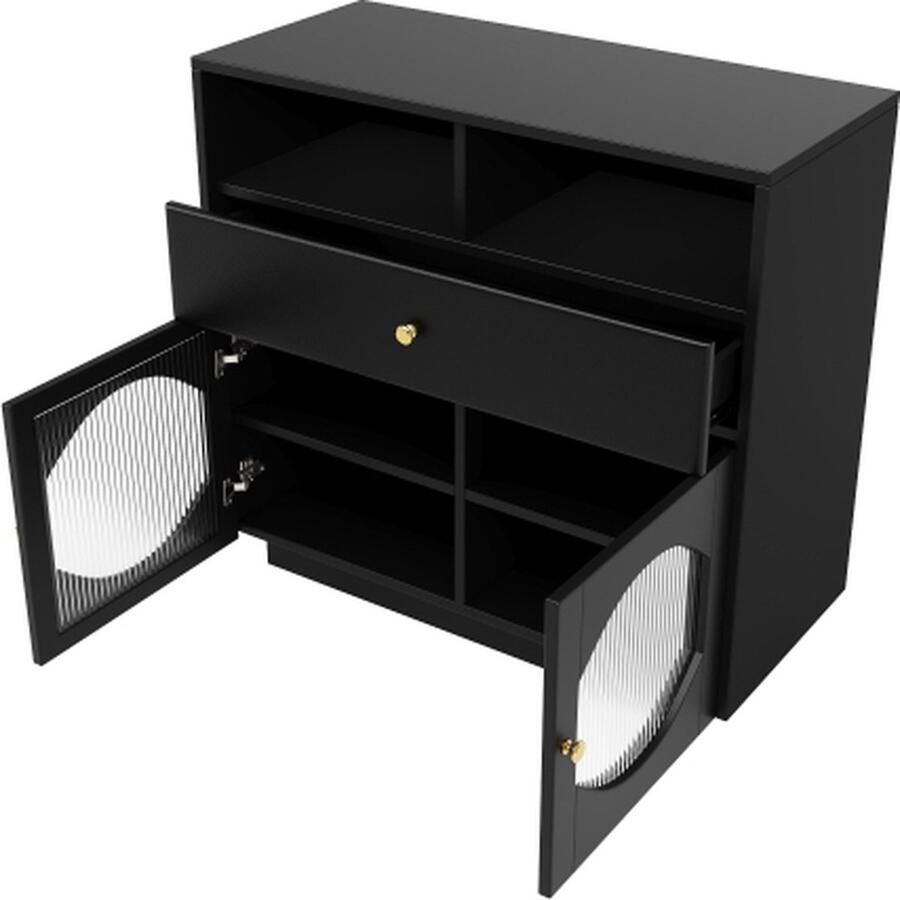 Gotagee Keukenkast Dressoir met glazen deuren Opbergkast Buffetkast Eetkamerkast Woonkamerkast