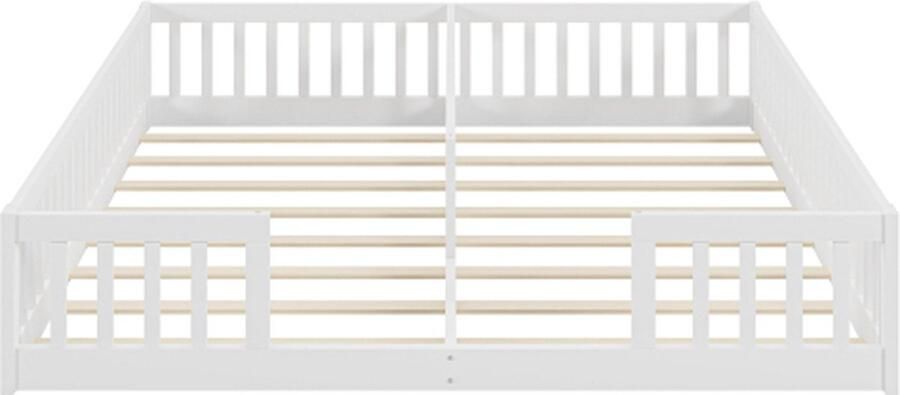 Gotagee kinderbed 90 x 200 cm met leuning met lattenbodem (zonder matras) voor gezinnen met twee kinderen houten bed grenenhout