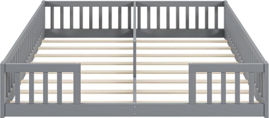 Gotagee kinderbed 90 x 200 cm met leuning met lattenbodem (zonder matras) voor gezinnen met twee kinderen houten bed grenenhout