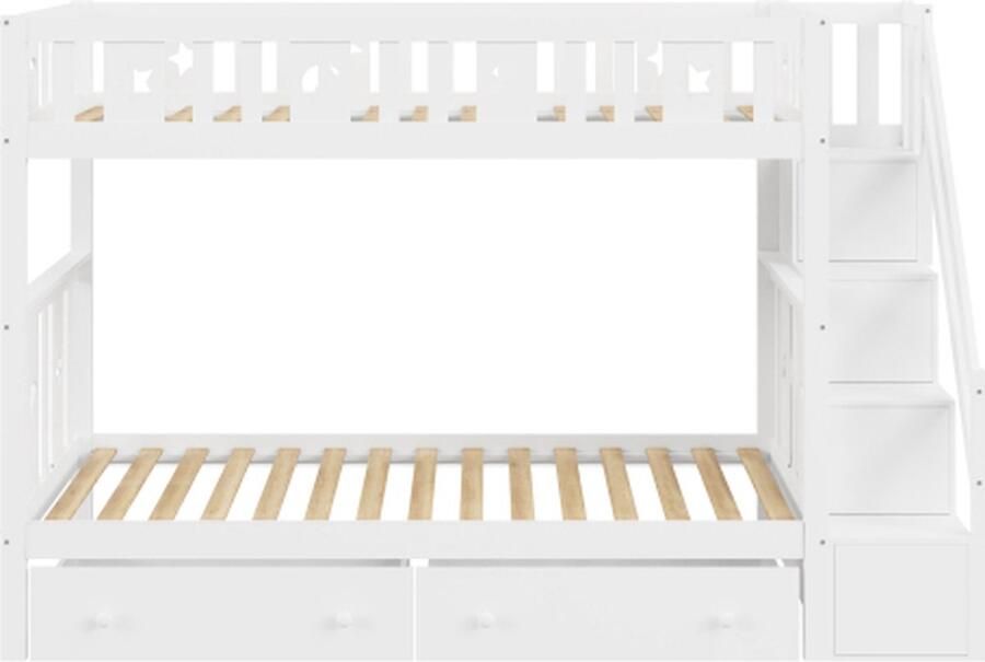 Gotagee Kinderbed 90x200 cm met veiligheidsladder en opbergruimte wit