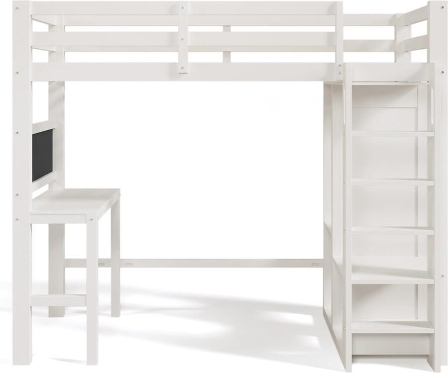Gotagee Kinderbed eenpersoonsbed hoogslaper jeugdbed laag bed met bureau Bed zonder matras Bed met opbergruimte