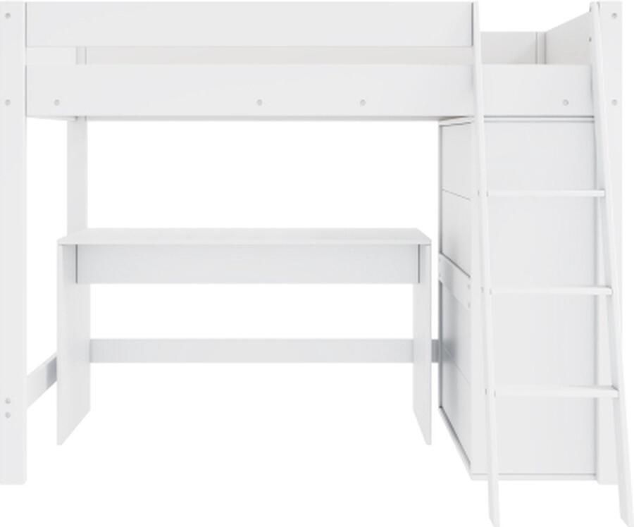 Gotagee Kinderbed Hoogslaper Multifunctioneel Kinderbed met Ladder Bureau en Kast Vrij Combineerbaar 90x200 cm