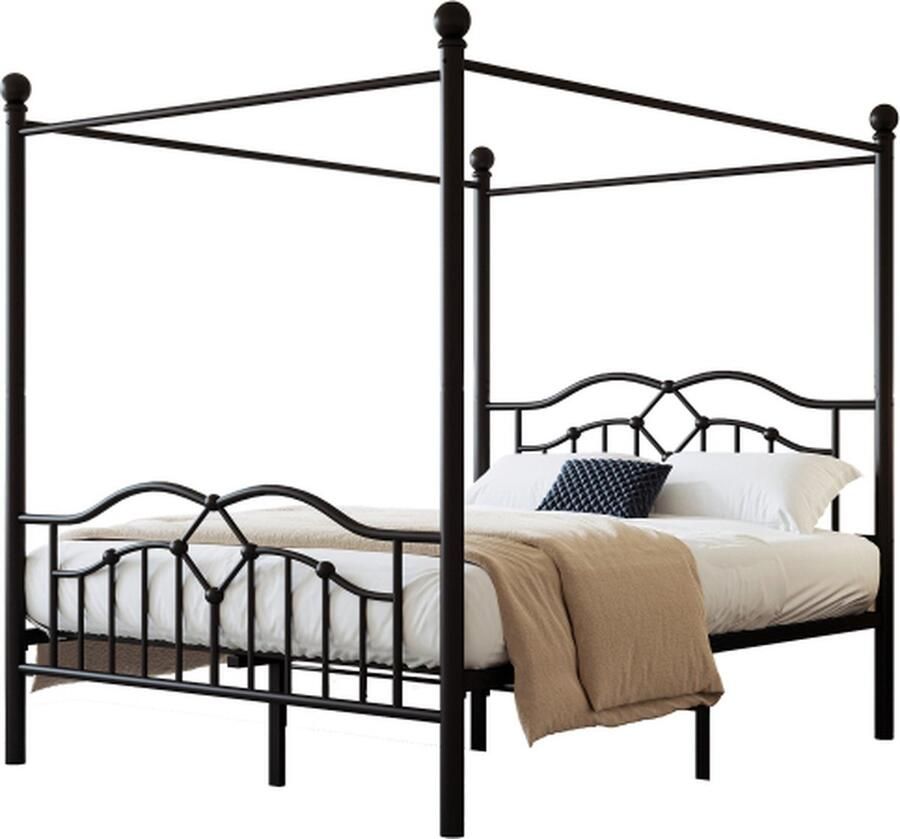 Gotagee Metalen bed 140x200cm jeugdbed (zonder matras) ijzeren bed hemelbed volwassen bed