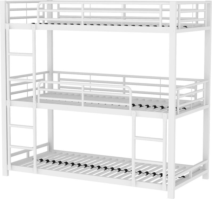 Gotagee Metalen bed 90x200 cm driepersoons stapelbed ijzeren bed logeerbed