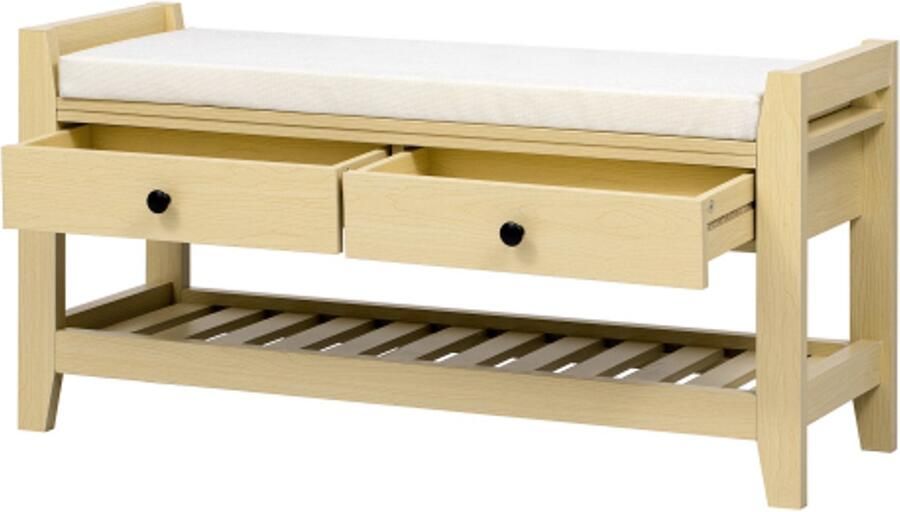 Gotagee Moderne schoenenbank met zit- en opbergruimte zacht kussenoppervlak schoenenrek voor entree natuurlijk