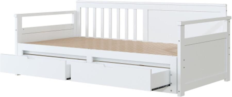 Gotagee Multifunctioneel twee-in-één slaapbank 90 (180) x 190 met bed van grenenhout lades en uitschuifbaar bed wit