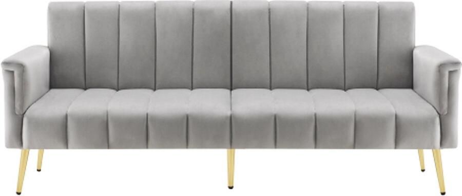 Gotagee Opklapbare Slaapbank Grijs Met Hulpvoeten Slaapbank Met Slaapfunctie Geschikt Woonkamerbank Slaapkamerbank Home Theaterbank Logeerkamerbank Modern Ontwerp Fluwelen Stof