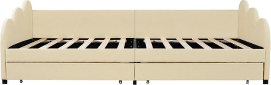 Gotagee Polsterbed 90x200 cm Slaapbank Multifunctioneel Bed met Rugleuning en Armleuningen Kunstleer Kinderbed Jeugdbed Gastbed