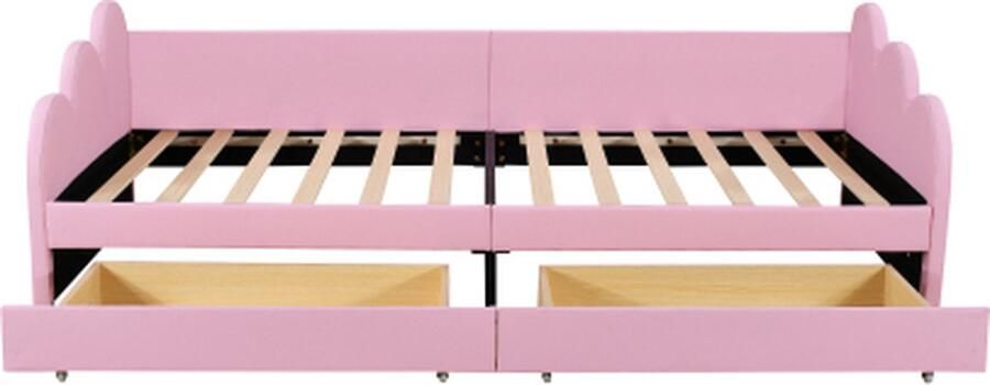 Gotagee Polsterbed 90x200 cm Slaapbank Multifunctioneel Bed met Rugleuning en Armleuningen Kunstleer Kinderbed Jeugdbed Gastbed