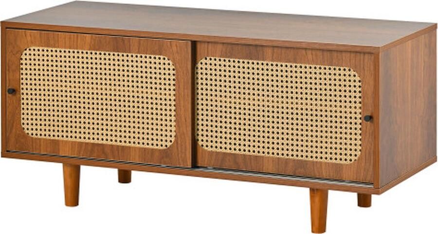 Gotagee Rotan schoenenkast met 2 deuren met verstelbare plank Walnoot Kleur