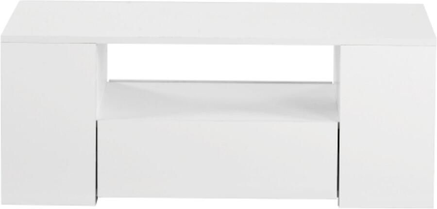 Gotagee Salontafel hoogglans woonkamermeubel 2 lades en 2 planken bijzettafel (95 x 53 x 37cm)