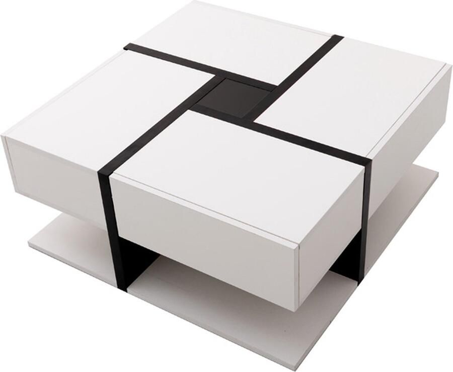 Zonder merk Gotagee Salontafel stijlvolle eettafel tafel met 4 lades bijzettafel woonkamer tafel