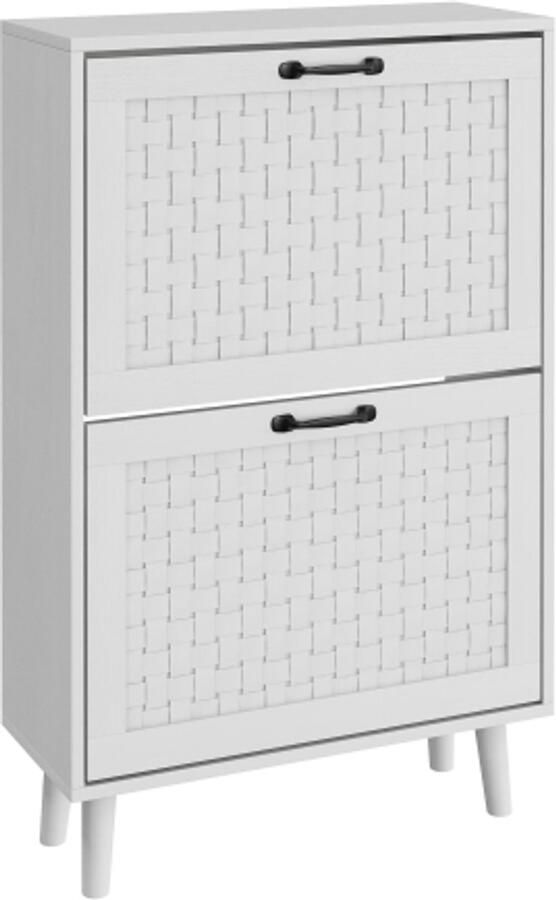 Gotagee Schoenenkast met handgemaakte rotan lades met massief houten poten smalle ingang en eenvoudige slanke schoen