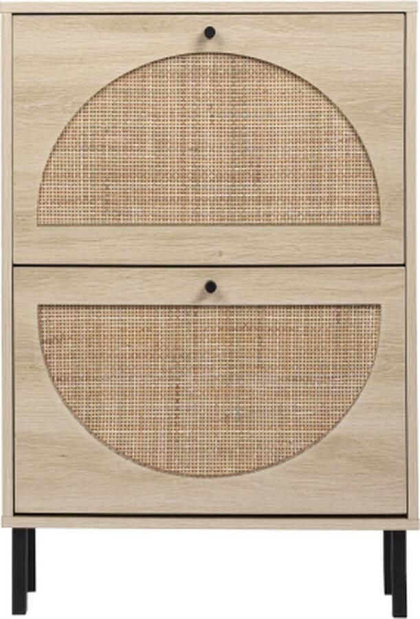 Gotagee Schoenenkast Natuurlijke wijnranken Allen 2 deuren schoenzolen tweelaagse planken