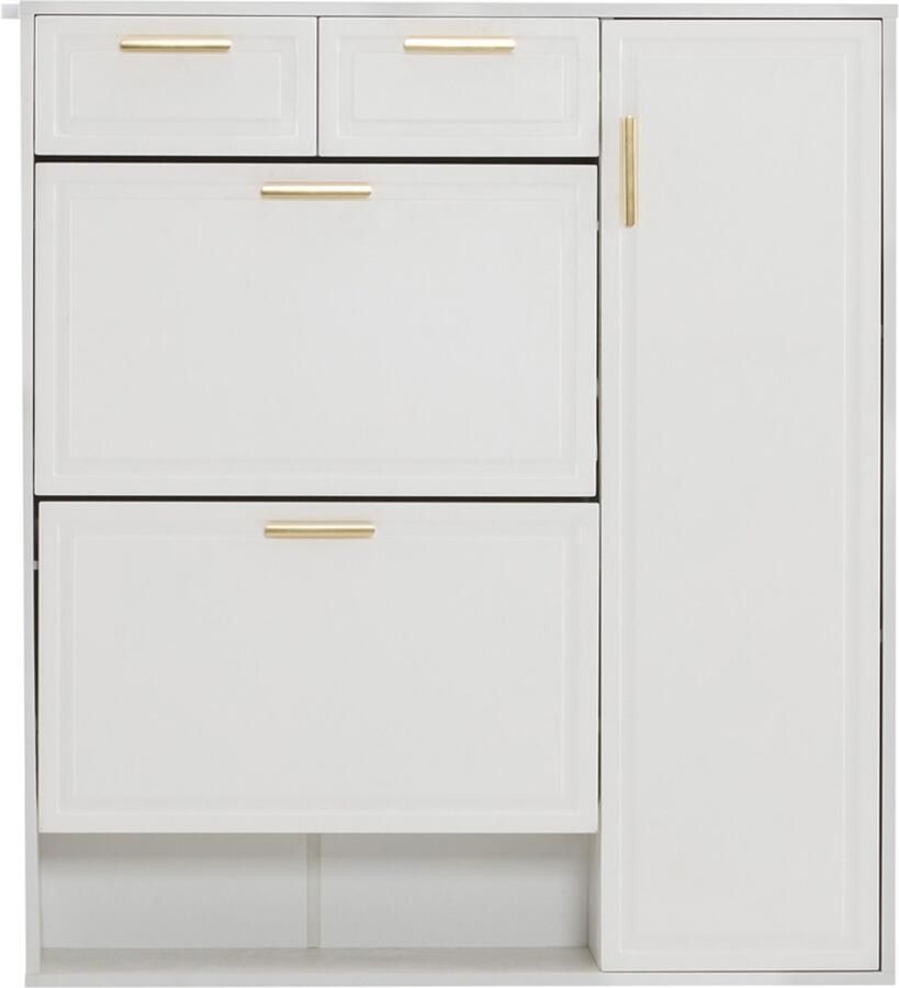 Gotagee Schoenenkast opklapbare schoenenkast opbergkast modern dressoir wit bijzetkast