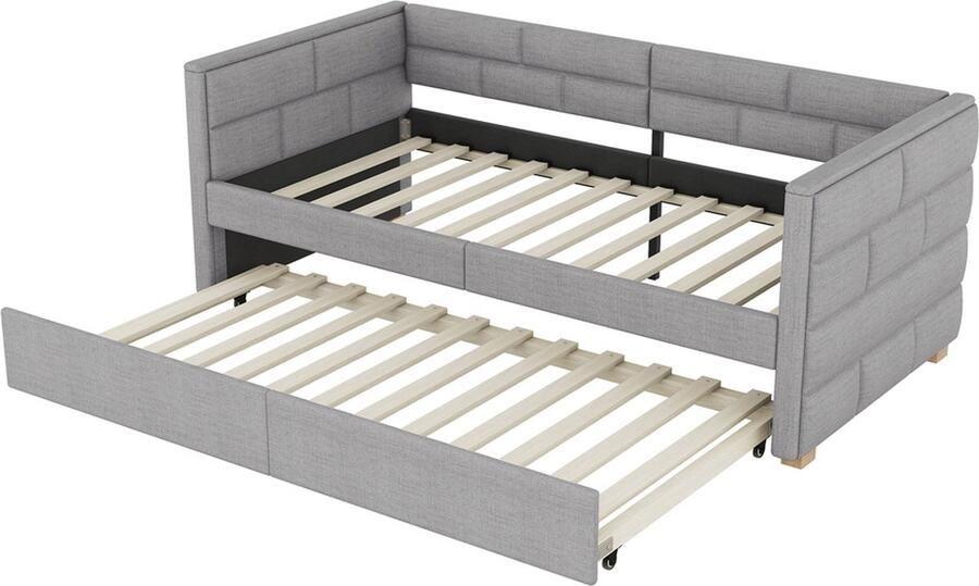 Gotagee Slaapbank 90x200 cm met uitschuifbaar bed eenpersoonsbed van linnen