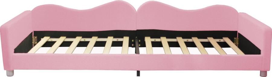 Gotagee Slaapbank 90x200cm Kinderbed Zonder matras Gestoffeerd bed Jeugdbed Roze