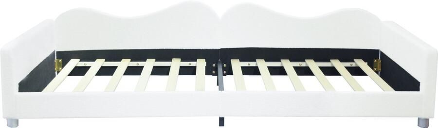 Gotagee Slaapbank 90x200cm Kinderbed Zonder matras Gestoffeerd bed Jeugdbed Wit