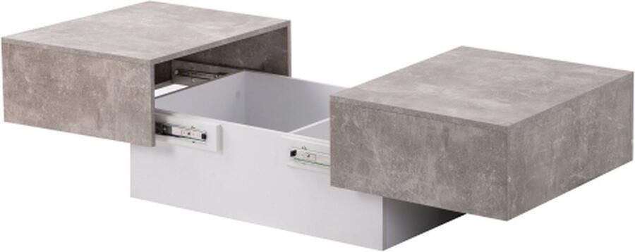 Gotagee Sofa-tafel Woonkamer Tafel Uittrekbare salontafel Opbergtafel Grijs