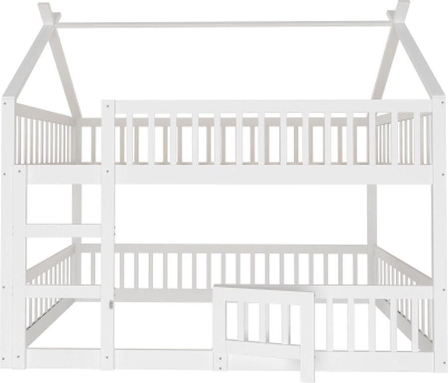 Gotagee Stapelbed 140x200cm Kinderbed（Zonder matras）Familiebed Wit