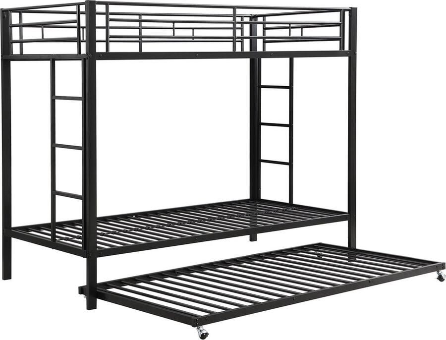Gotagee Stapelbed 90 x 200 cm met metalen frame jeugdbed met uitschuifbed