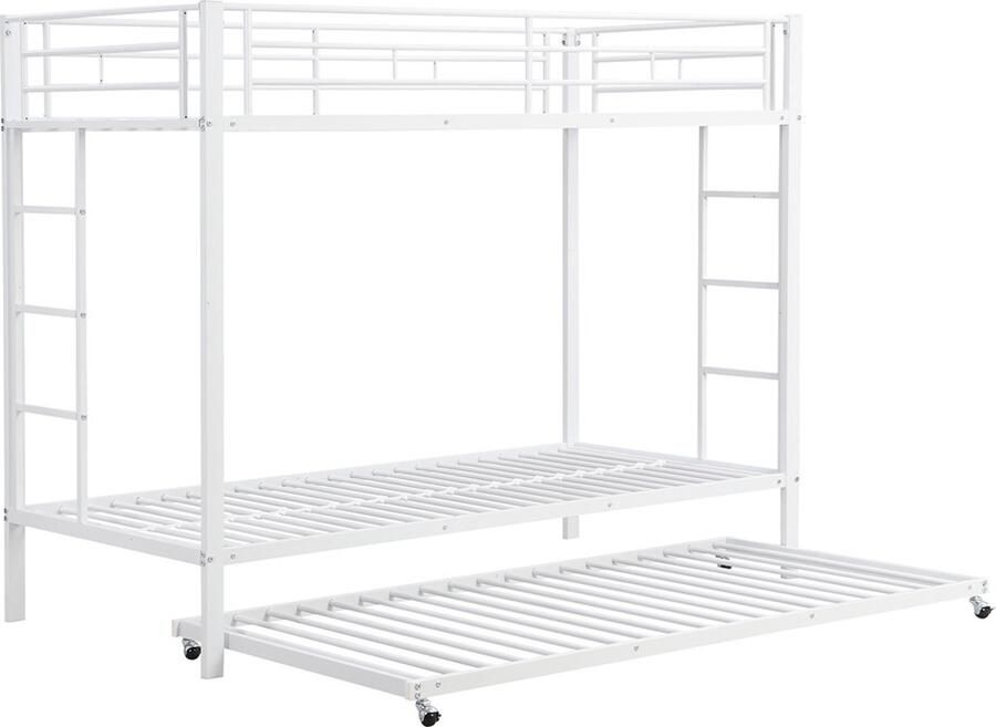 Gotagee Stapelbed 90 x 200 cm met metalen frame jeugdbed met uitschuifbed