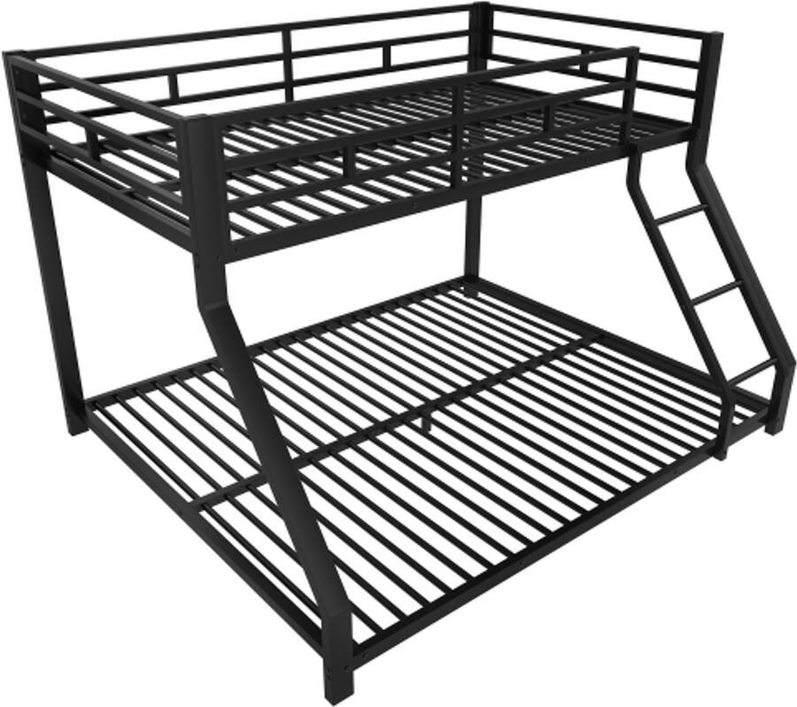 Gotagee Stapelbed 90x200 cm 140x200 cm leuning opstap zonder matras metaal zwart