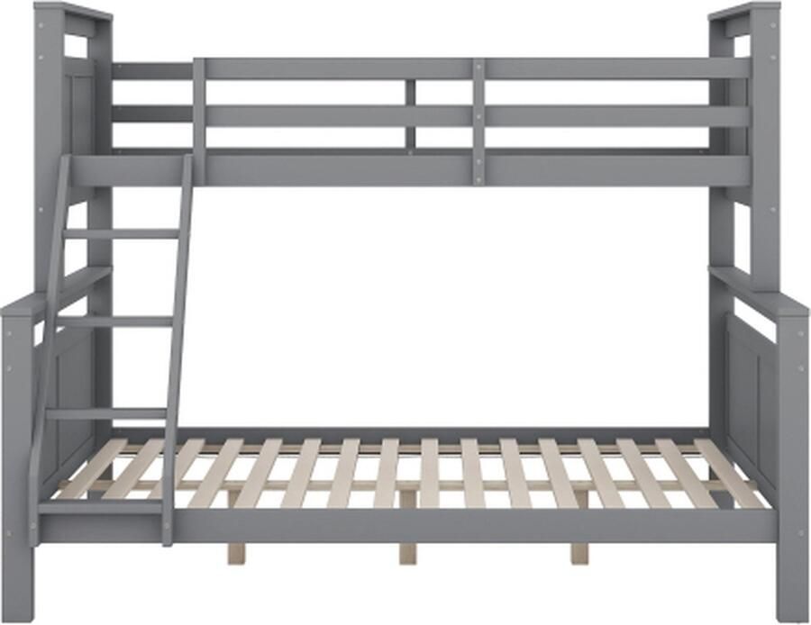 Gotagee Stapelbed met ladder en veiligheidsreling om te bouwen tot 2 aparte bedden houten bed voor kinderen tieners en volwassenen 90(140)x200cm