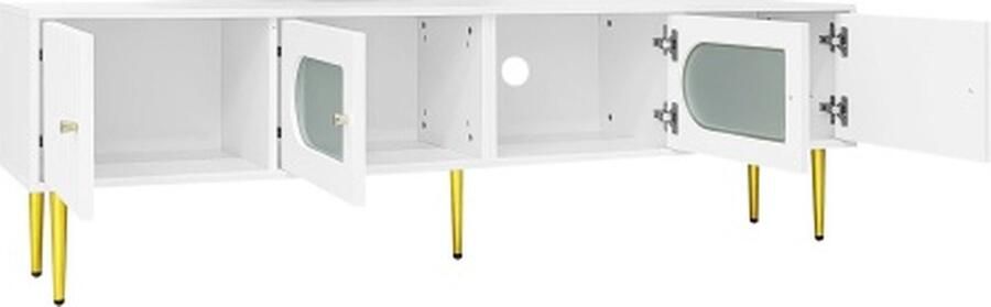 Gotagee TV-kast Witte kast met gouden poten