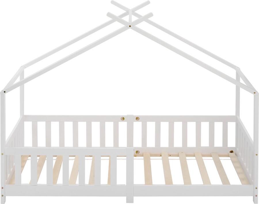 Gotagee Veilig kinderbed Huisbed Eenpersoonsbed bed inclusief uitvalhekje Bed zonder matras 90x200 cm