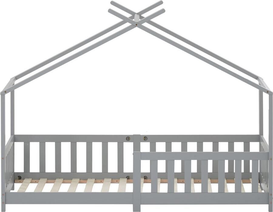 Gotagee Veilig kinderbed Huisbed Eenpersoonsbed bed inclusief uitvalhekje Bed zonder matras 90x200 cm