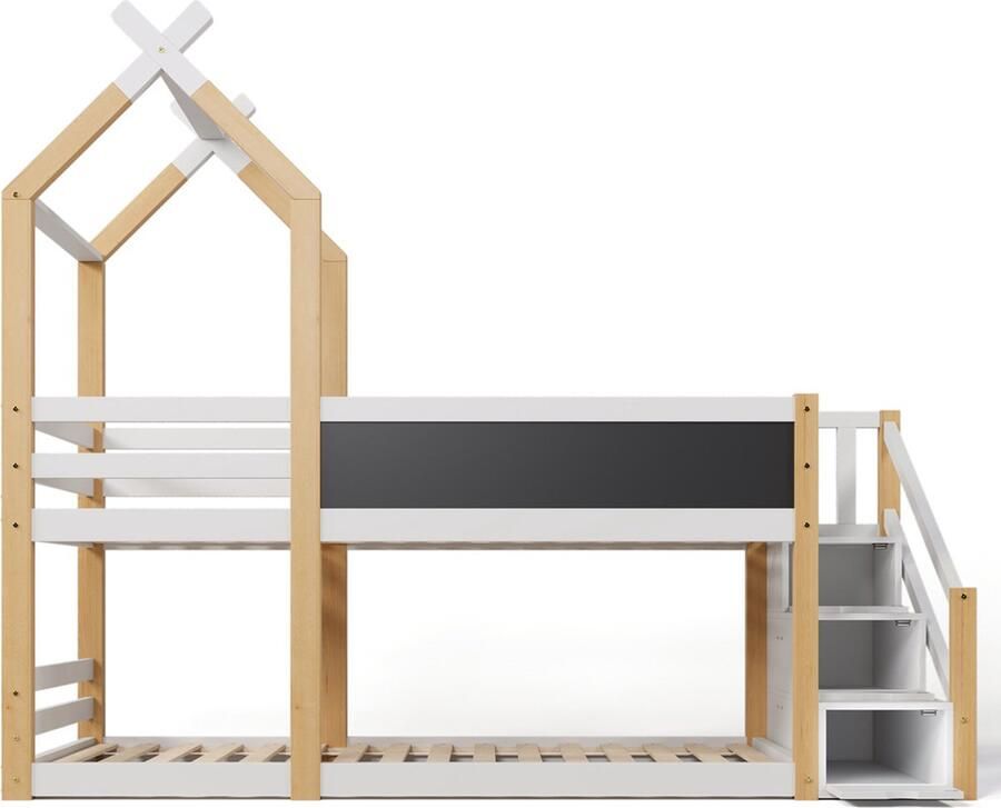 Gotagee Veilig kinderbed Jeugdbed Kinderhoogbed Boomhutbed Huisbed Laagbed 90x200cm Bed zonder matras