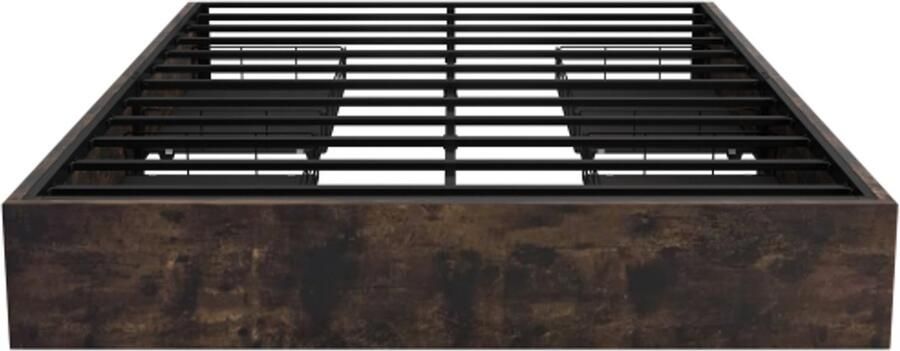Gotagee Vlak bed metalen bed 140 x 200 cm ijzeren bed zonder matras vier laden geen hoofdeinde donkerbruin