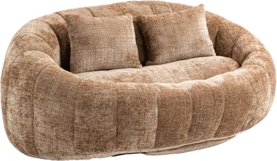 Gotagee Zitzakbank Lounge Sofa Lounger Hoge Rug Zitzakstoel Bank voor Volwassenen en Kinderen Vloer Zachte Loungestoel (Koffie Chenille)