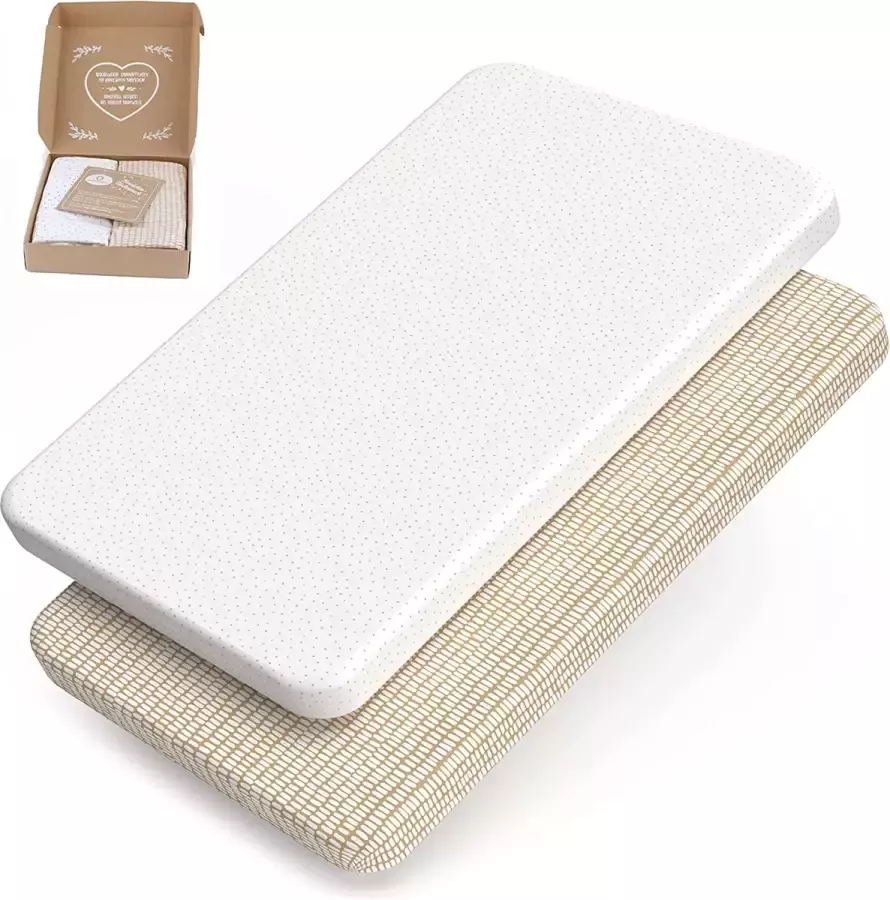 GOTS organisch hoeslaken co-sleep bed hoeslaken 50 x 90 x 55 cm wieghoes – past op Babybay hoeslaken zijlaken matrasbeschermer babybedje hoeslaken