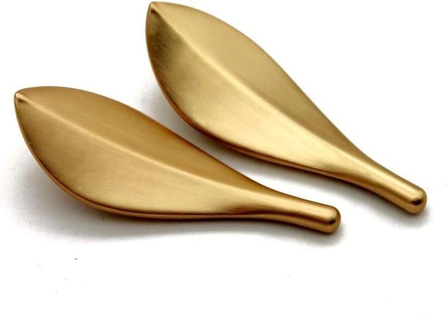 6 stuks Gouden Blad Knoppen Art Deco Stijl Kast Garderobe Deur Bladvormig cabinet handle black