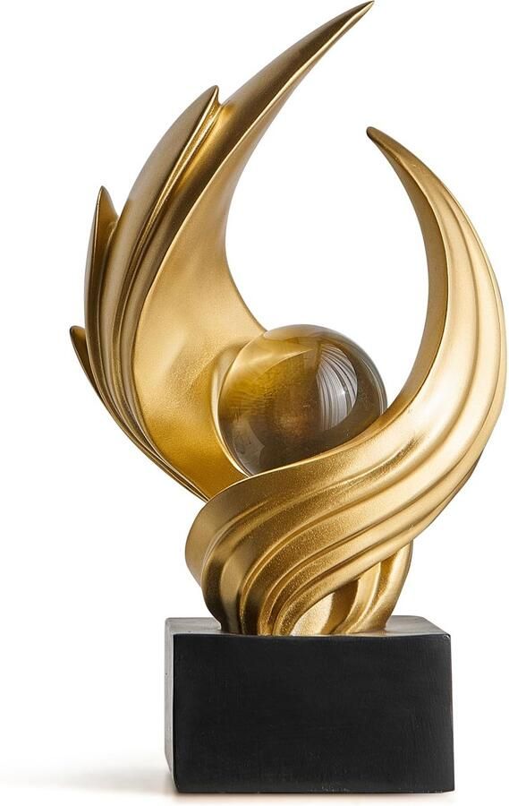 Gouden decoratie moderne wervelende beelddecoratie voor de woonkamer minimalistische beeldplankdecoratie accenten abstracte kunst sculptuur decoratie voor kantoor salontafel dressoir