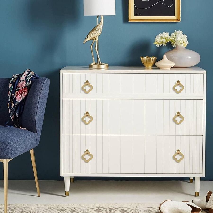 Gouden Kast Trekt Massief Zinklegering Keukenkast Enkel Gat Nachtkastje Handvat 10 STKS Ladeknoppen