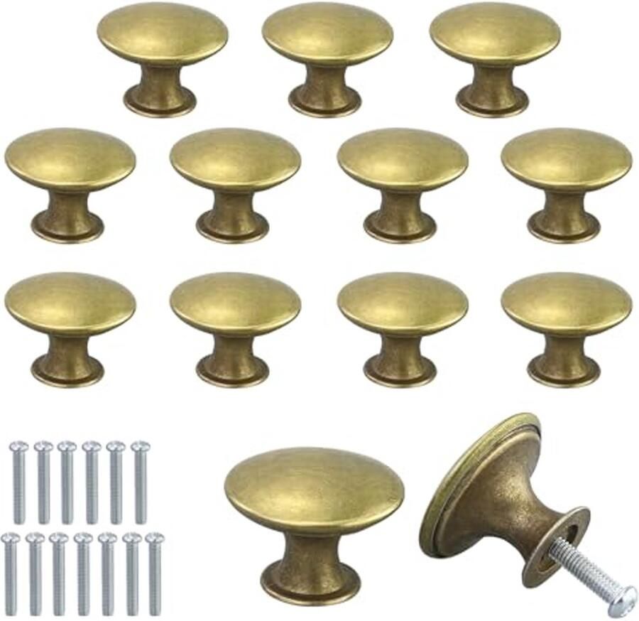 Gouden Kastdeurknoppen 13 Stuks Paddenstoel-ladeknoppen voor Badkamer en Ladedeur