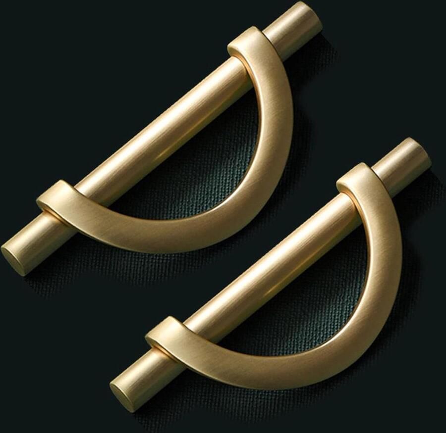 Gouden kastgrepen ladehandgrepen 96 mm goud set van 4